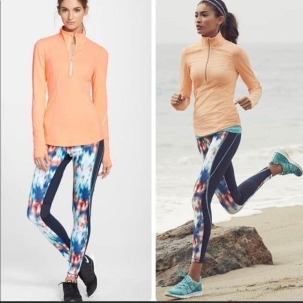 Zella adrenaline running tights leggings mesh tie dye MEDIUM